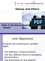 Business Values and Ethics: Topic 5 Job Discrimination Issues