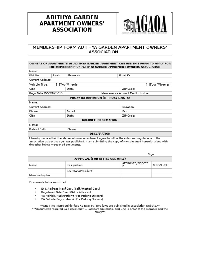 AGAOA-Assoc. Membership Form | PDF