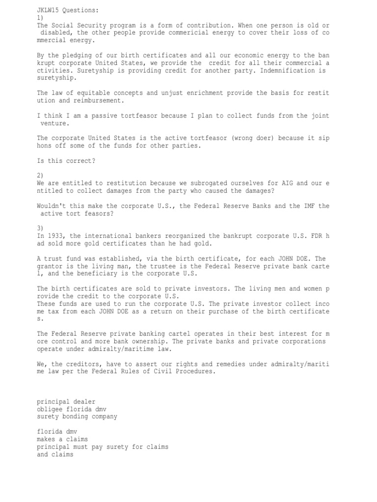 Jean 15 Notes Indemnity Deed Of Trust Real Estate 