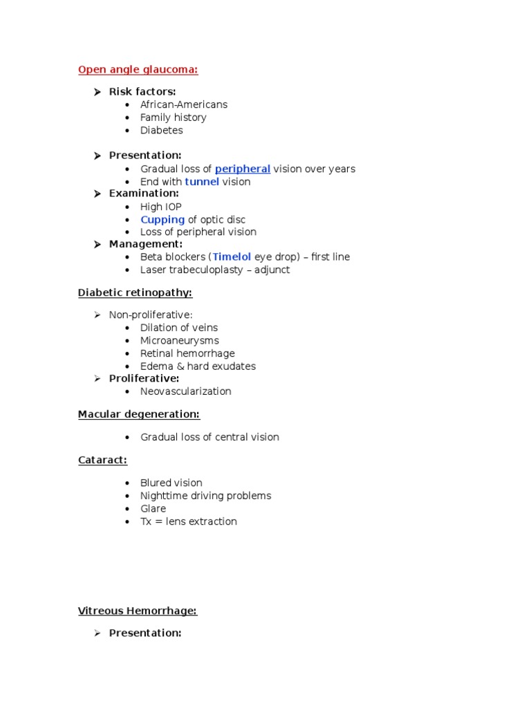 Ophthalmology Notes | PDF