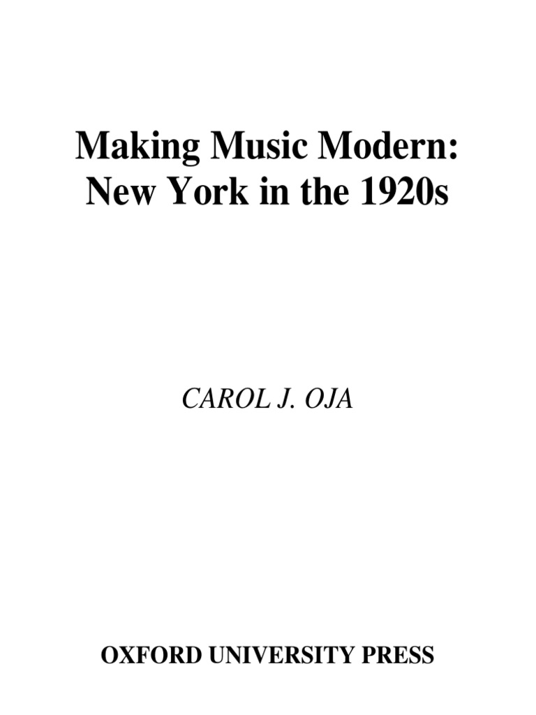 Making Music Modern - New York in The 1920s | PDF | Henri Bergson |  Modernism