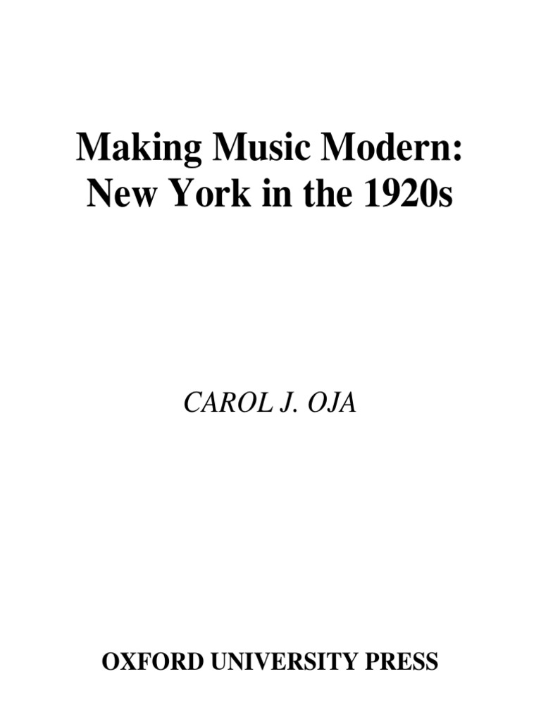 Making Music Modern - New York in The 1920s, PDF