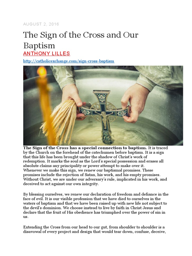 The Sign of The Cross and Our Baptism | PDF | Trinity | Baptism