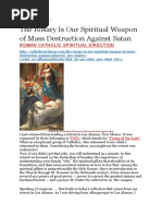 The Rosary is Our Spiritual Weapon of Mass Destruction Against Satan