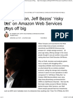 Ten Years On, Jeff Bezos' Risky Bet' On Amazon Web Services Pays Off Big