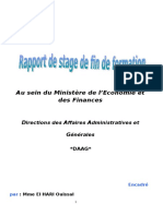 Rapport de Stage de Fin de Formation Ministère de l’Economie Et Des Finances