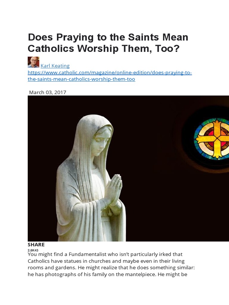 Does Praying To The Saints Mean Catholics Worship Them Descargar gratis PDF Prayer Worship