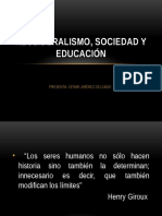 Neoliberalismo, Sociedad y Educación, Presentacion de Cesar Jimenez Delgado