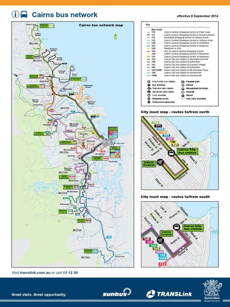 Cairns Public Transport Map Cairns | Pdf | Public Transport | Public Services