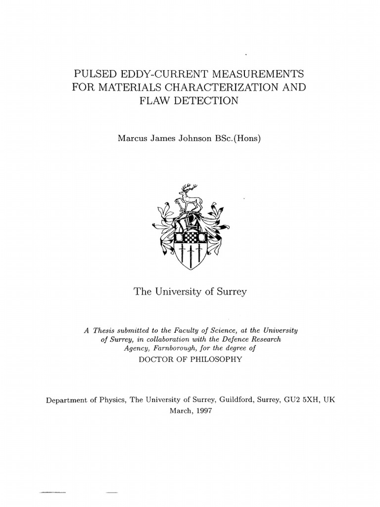 Pulsed Eddy-Current Techniques for Flaw Detection | PDF | Computers ...