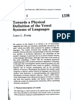 Koening (2004) Towards a Physical Definition of Th Vowel System of Languages