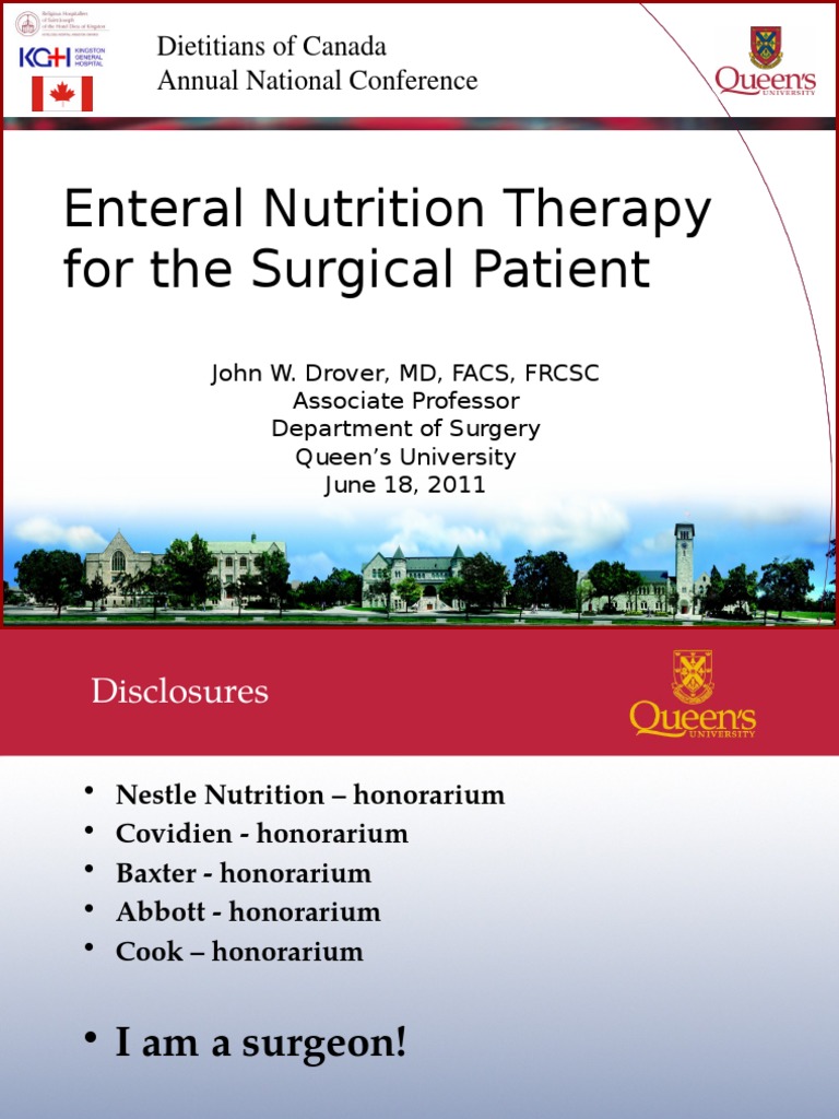 Enteral Nutrition Therapy For The Surgical Patient | PDF | Intensive ...