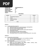 Course Title: Programming in C Course Code: 4044 Course Category: B Period /week: 4 Period / Semester: 56 Credits: 4