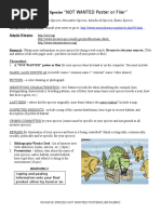 Invasive Species Un-Wanted Poster Bio 2019 | PDF | Social Science ...