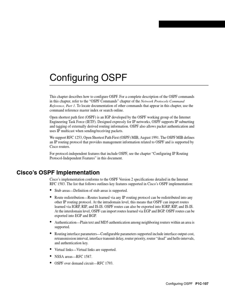 Ospf Config PDF | PDF | Routing | Computer Network