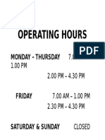 Operating Hours