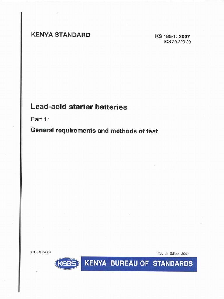 KEBS Battery | PDF