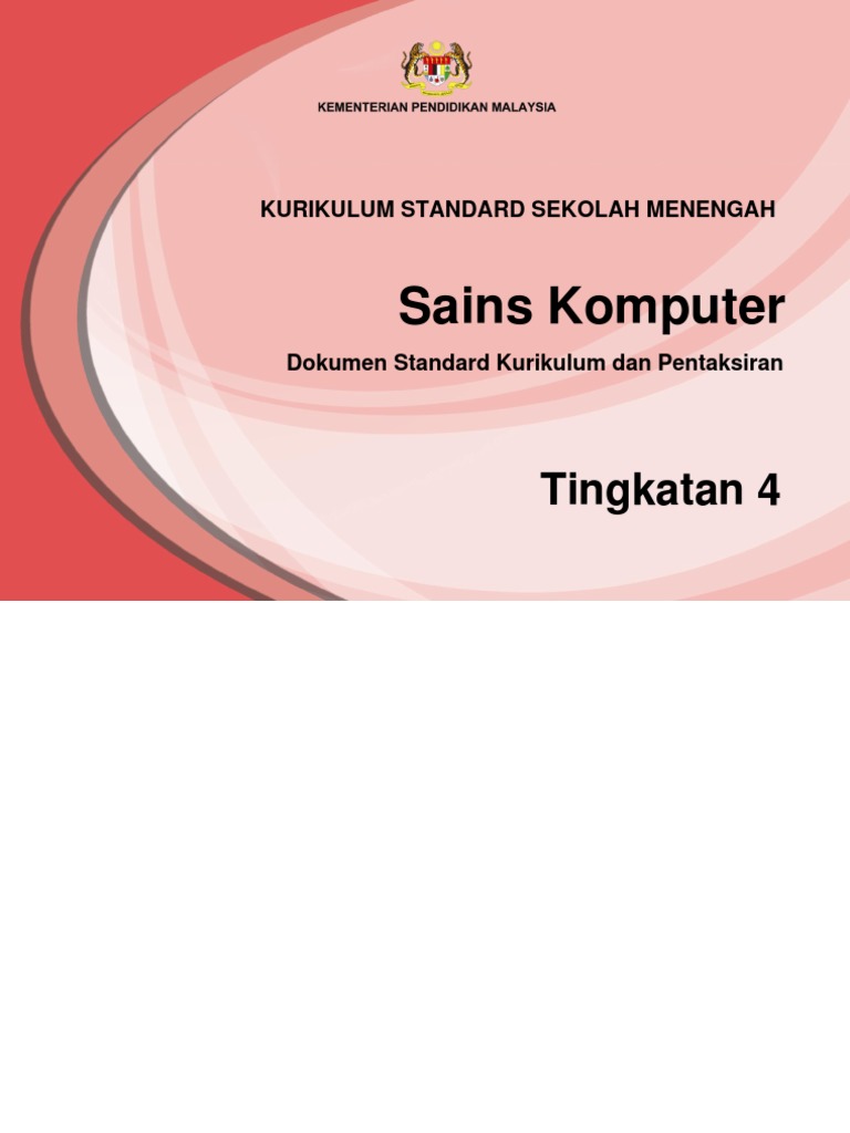 DSKP Sains Komputer KSSM Tingkatan 4 | PDF