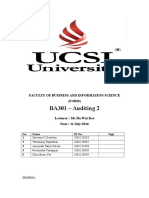 BA301 - Auditing 2: Faculty of Business and Information Science (Fobis)