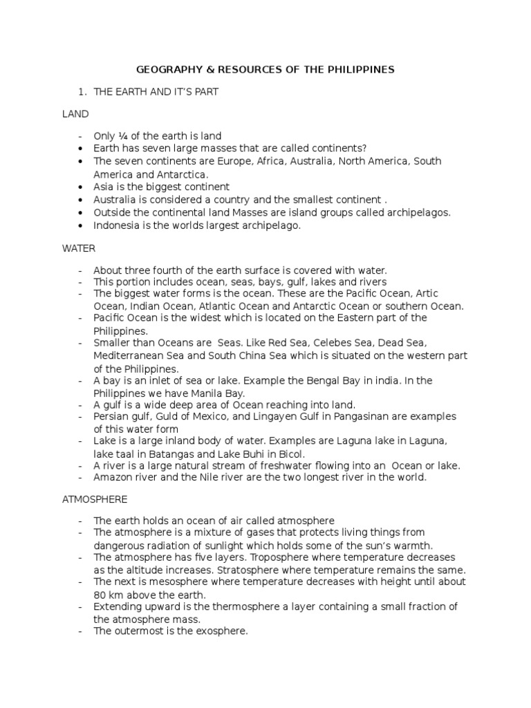 Geography Handouts PDF Equator Map