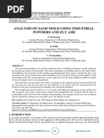 ANALYSIS OF SAND MOLD USING INDUSTRIAL POWDERS AND FLY ASH