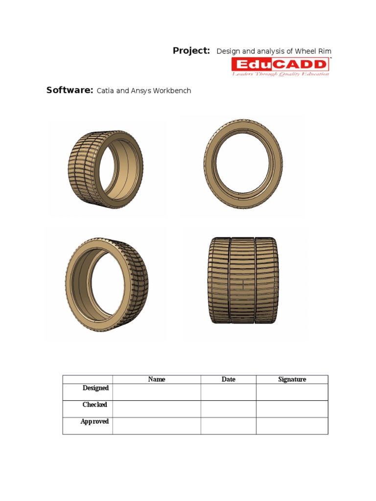 Wheel Rim Design and Analysis Project | PDF
