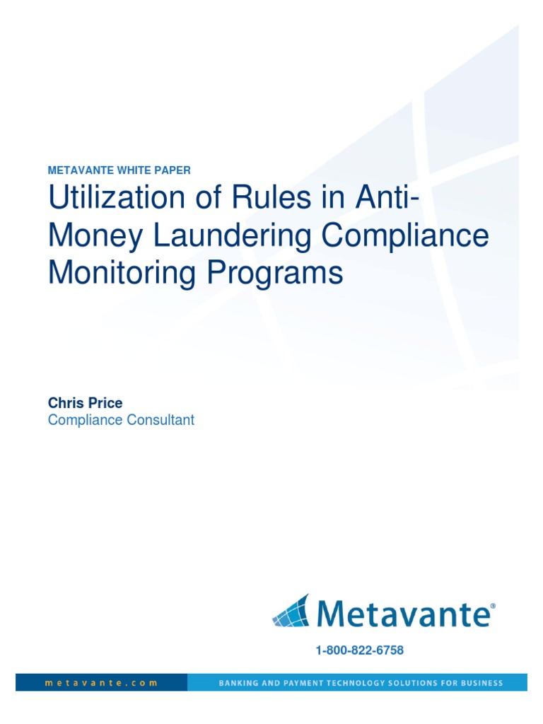 Utilization of Rules in Anti-Money Laundering Compliance Monitoring ...