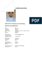 Curriculum Vitae: SPECIALITY: Orthopaedics and Traumatology Personal Information