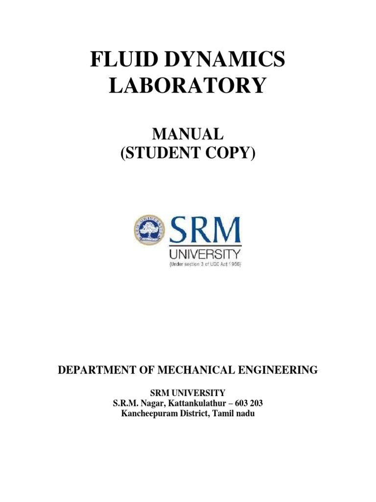 Fluid Dynamics Laboratory Manual | PDF | Pump | Flow Measurement