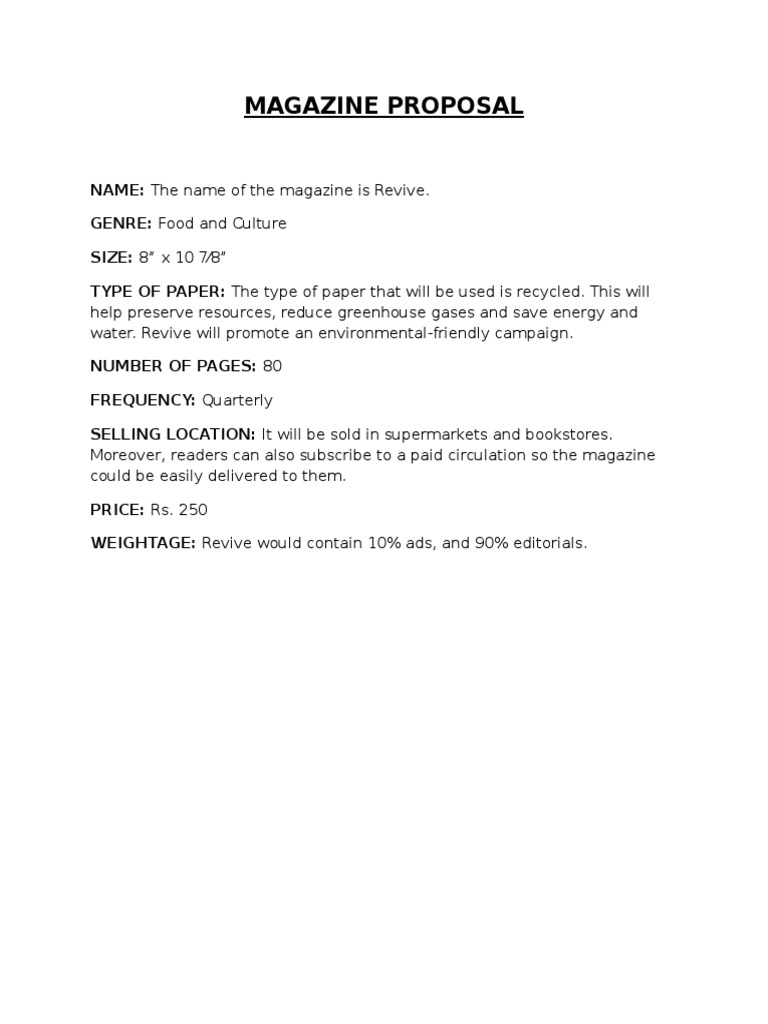 Magazine Proposal | PDF