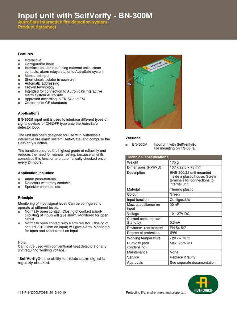 BN-300M Input Unit Overview | PDF | Relay | Switch