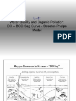 Water Quality and Organic Pollution: DO - BOD Sag Curve - Streeter-Phelps Model