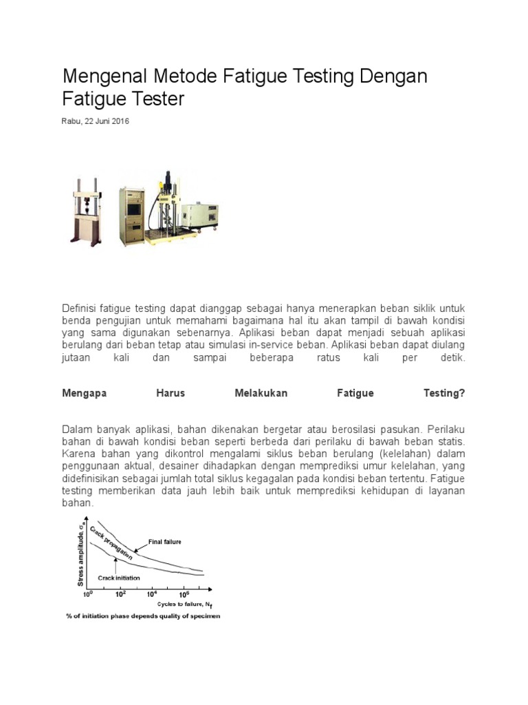 Metode dan Standar Fatigue Testing | PDF | Teknologi & Rekayasa