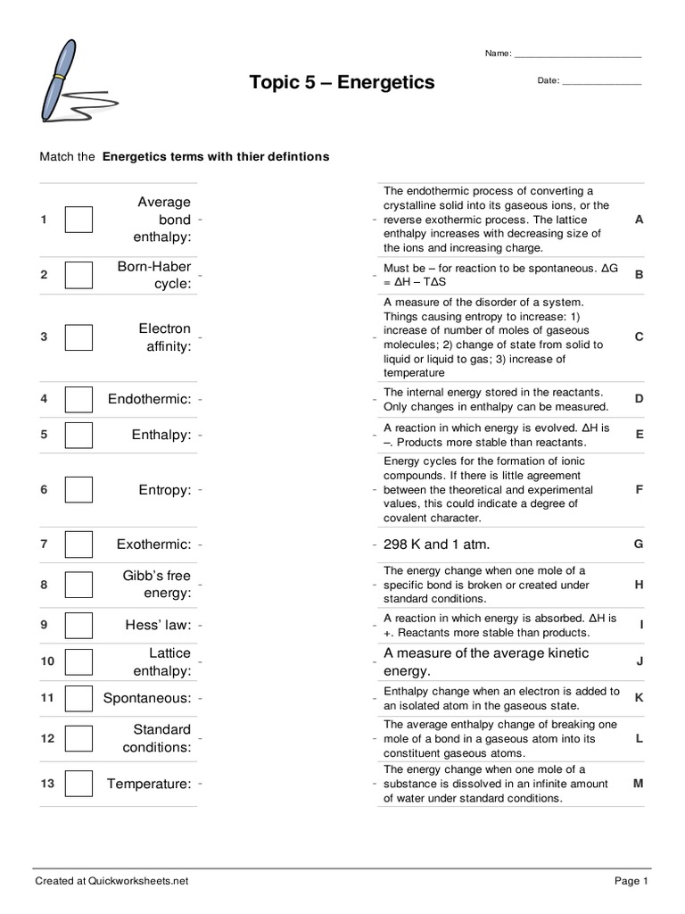 worksheet-21.pdf | Chemical Reactions | Enthalpy | Free 30-day Trial