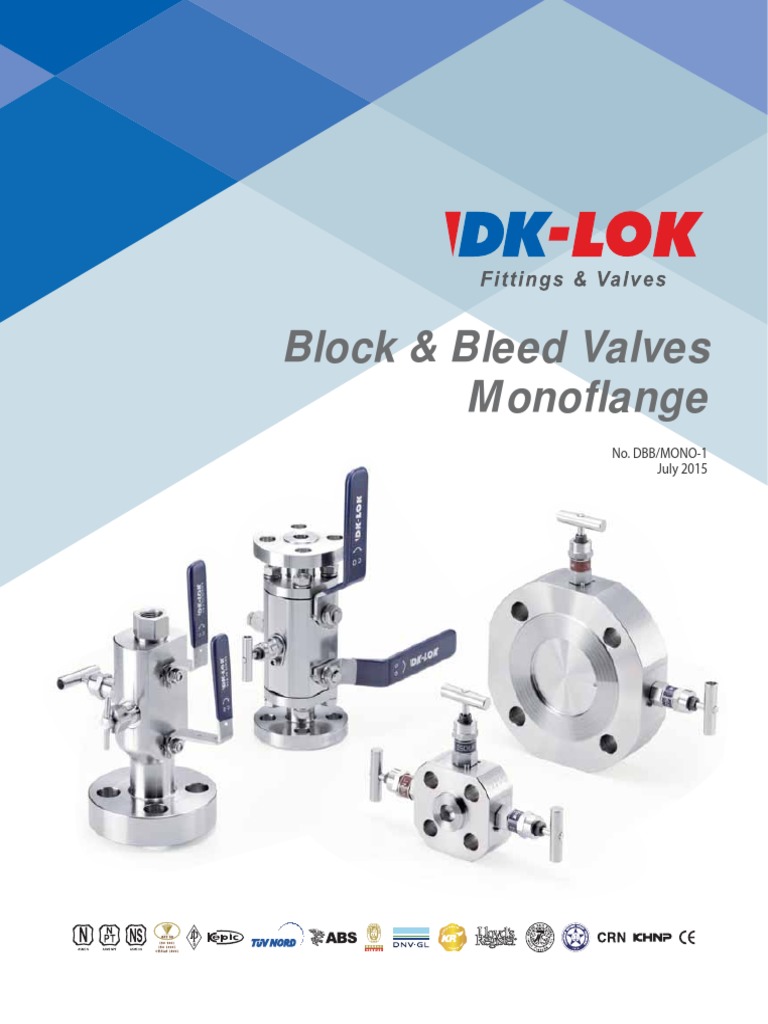 Monoflange Block & Bleed Valve Guide | PDF | Valve | Gas Technologies
