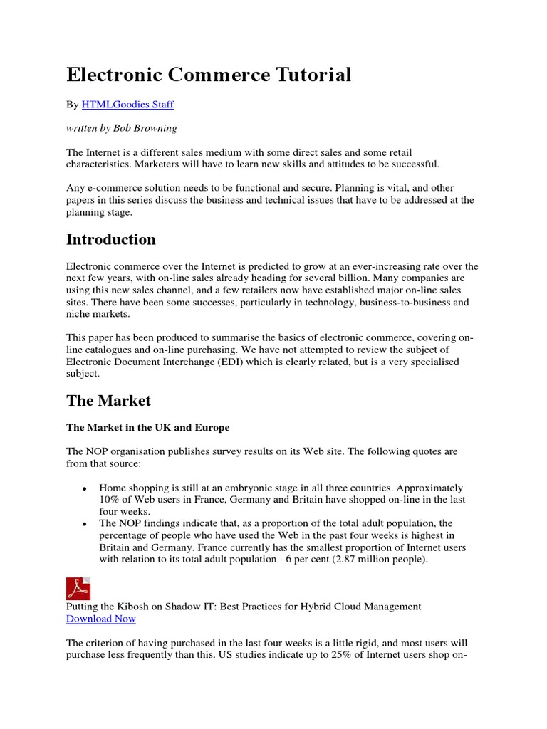 Electronic Commerce Tutorial Important | PDF | Transport Layer Security ...