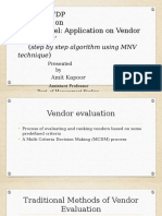 FDP On AHP Model: Application On Vendor Evaluation' : Step by Step Algorithm Using MNV Technique