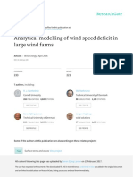 Analytical Modelling of Wind Speed Deficit in Wind Farms