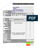 Blended Learning Calculation Template For Four (4) Credit Value Module
