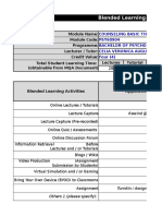Blended Learning Calculation Template For Four (4) Credit Value Module
