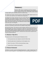 1.0 Executive Summary: 1.1 Business Objectives