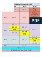 Eastern York Middle School PSSA Science Testing Schedule 6th Grade 7th Grade 8th Grade