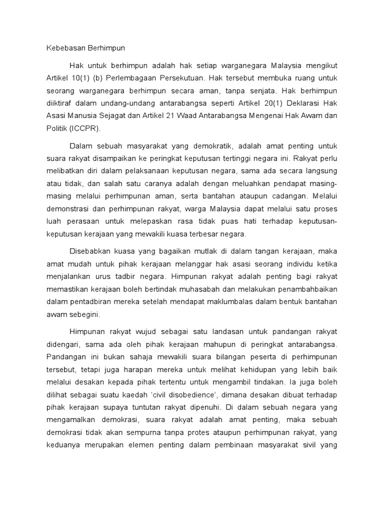 Kebebasan Berhimpun Pdf