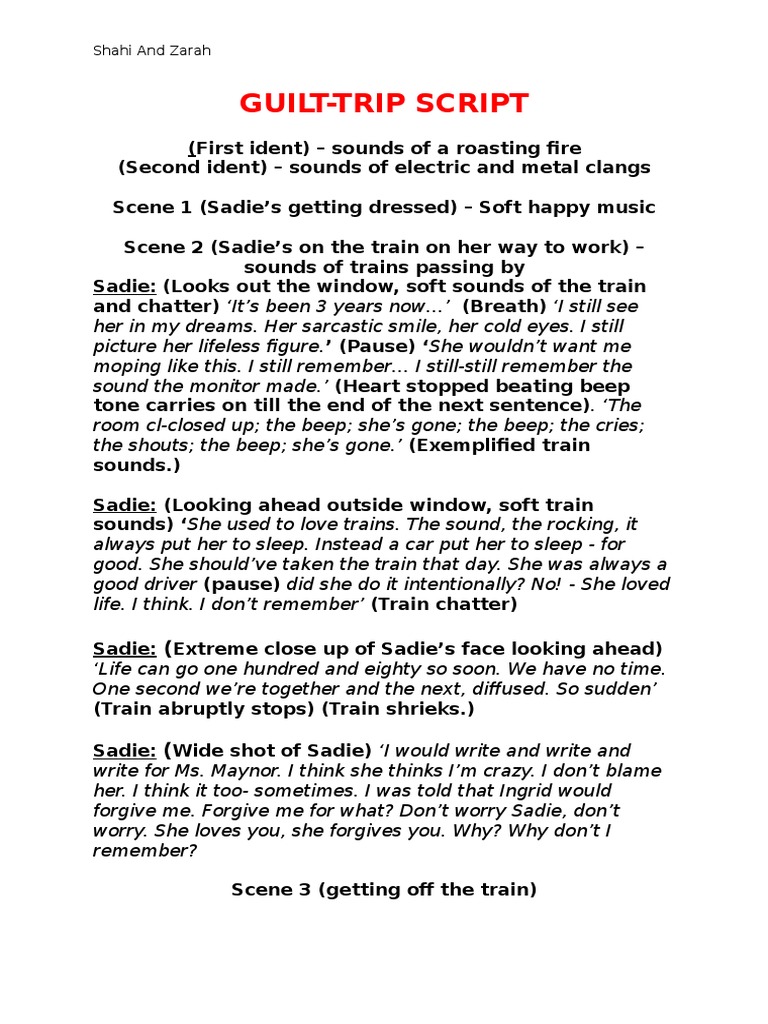 GUILTTRIP SCRIPT Leisure