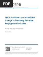 The Affordable Care Act and The Change in Voluntary Part-Time Employment by States