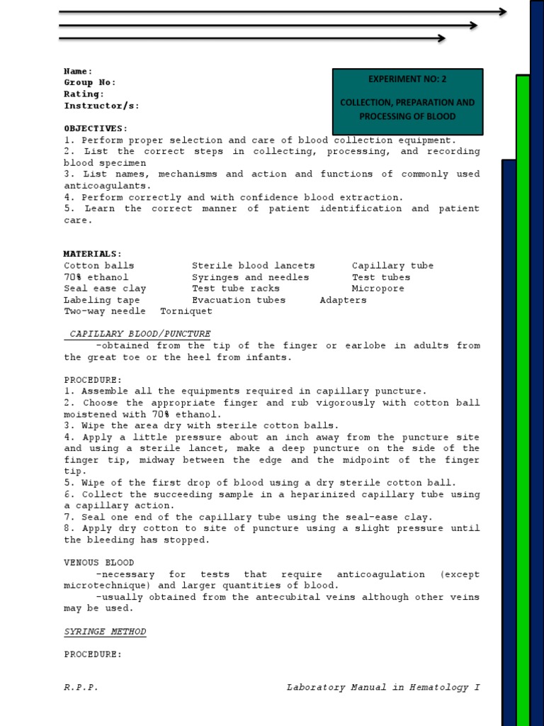 Hematology I Activity II | PDF | Medical Specialties | Clinical Medicine