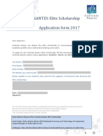 2017 Centrale Nantes Elite Scholarship Application Form