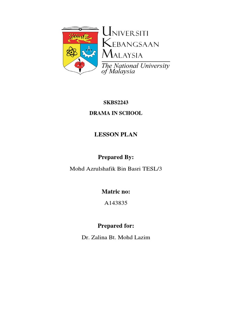 Drama Lesson Plan PDF Lesson Plan Teachers