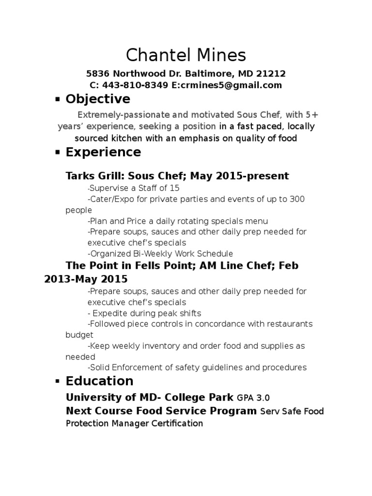 Final Draft Resume PDF