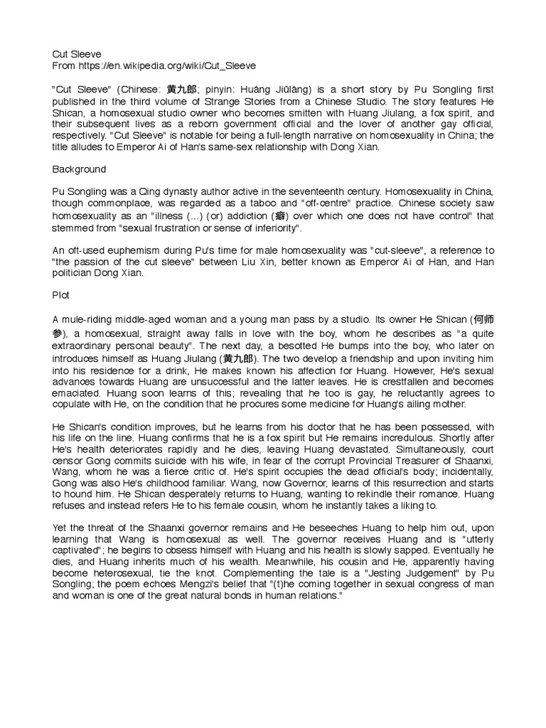 Cut Sleeve PDF China World Politics